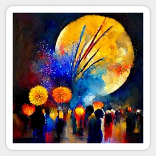 Beautiful Abstract Impressionist Firework Sticker